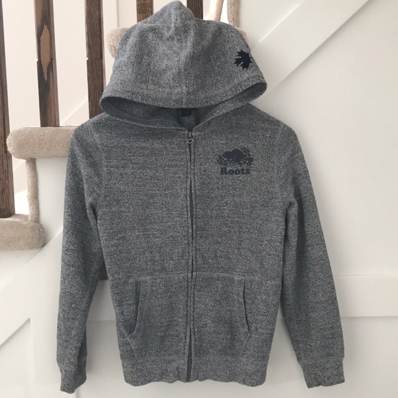 Roots Kids Salt and Pepper Zip Up Hoodie Size XL - Picture 1 of 4